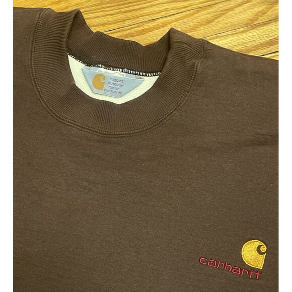 Vintage 80s 2XL XXL Carhartt Rugged Wear Double Waffle Lined Crewneck Sweatshirt - Picture 3 of 9